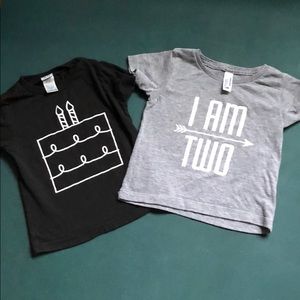 Two year birthday shirts - well loved 18/24m & 2T